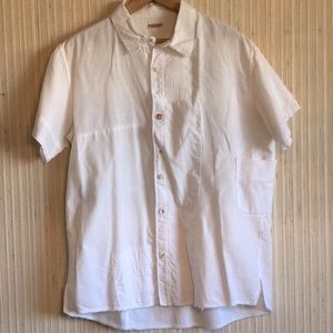 Kapital Men’s Patchwork Shortsleeve Button Up Shirt Sz L White Made in Japan
